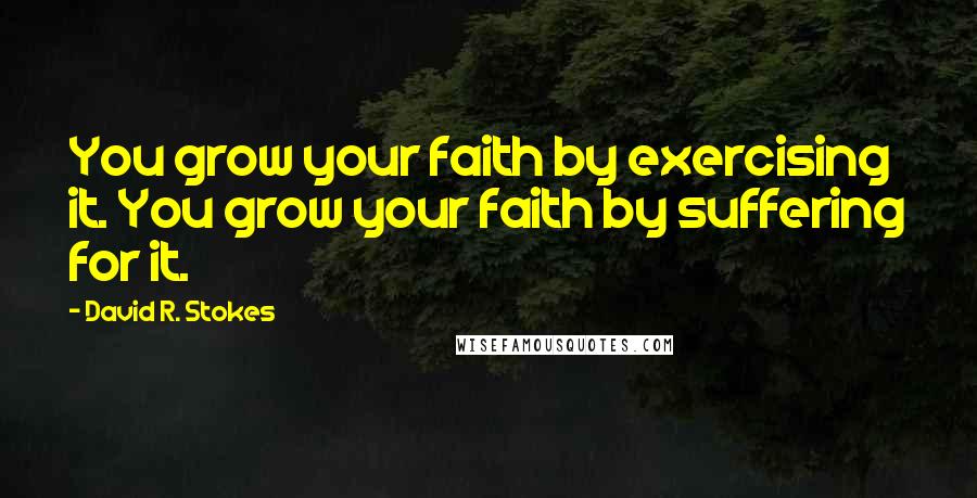 David R. Stokes Quotes: You grow your faith by exercising it. You grow your faith by suffering for it.