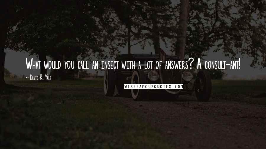 David R. Yale Quotes: What would you call an insect with a lot of answers? A consult-ant!