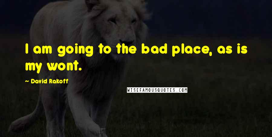 David Rakoff Quotes: I am going to the bad place, as is my wont.