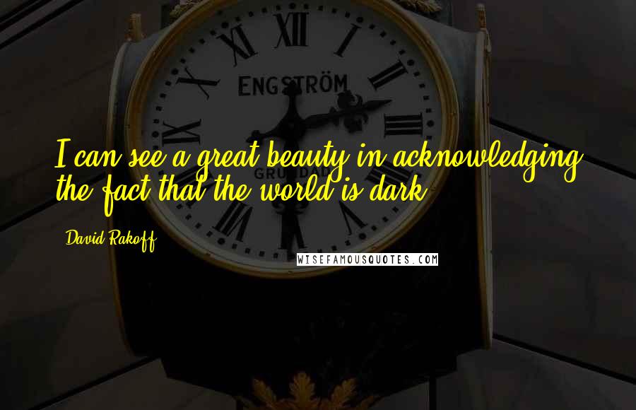David Rakoff Quotes: I can see a great beauty in acknowledging the fact that the world is dark.