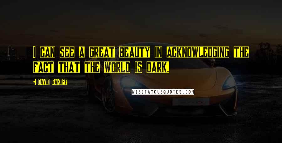 David Rakoff Quotes: I can see a great beauty in acknowledging the fact that the world is dark.