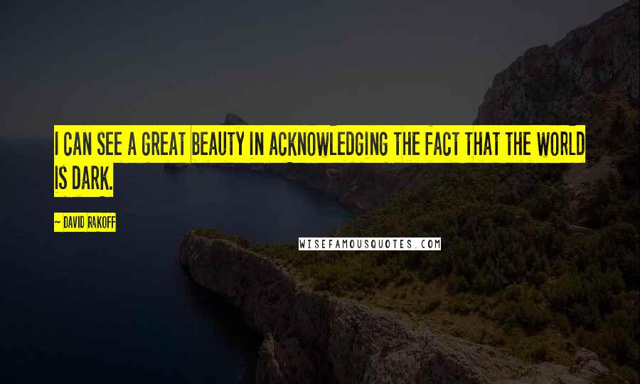 David Rakoff Quotes: I can see a great beauty in acknowledging the fact that the world is dark.