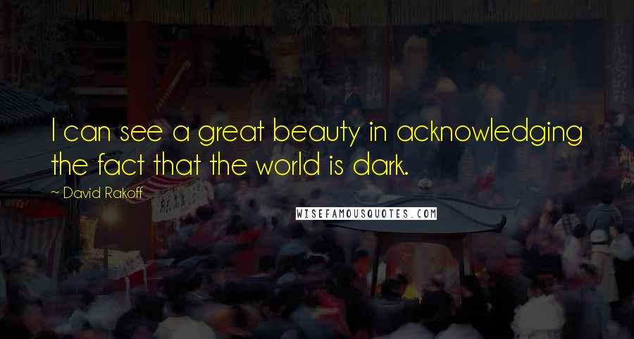 David Rakoff Quotes: I can see a great beauty in acknowledging the fact that the world is dark.
