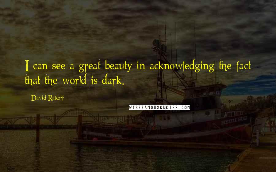 David Rakoff Quotes: I can see a great beauty in acknowledging the fact that the world is dark.