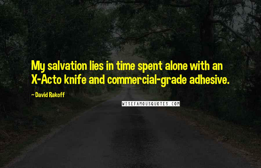 David Rakoff Quotes: My salvation lies in time spent alone with an X-Acto knife and commercial-grade adhesive.