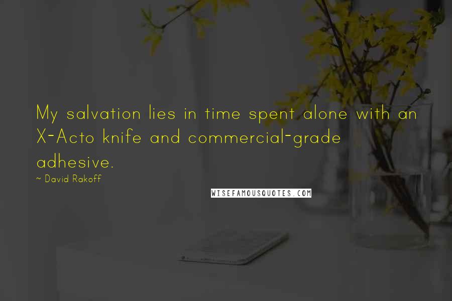 David Rakoff Quotes: My salvation lies in time spent alone with an X-Acto knife and commercial-grade adhesive.