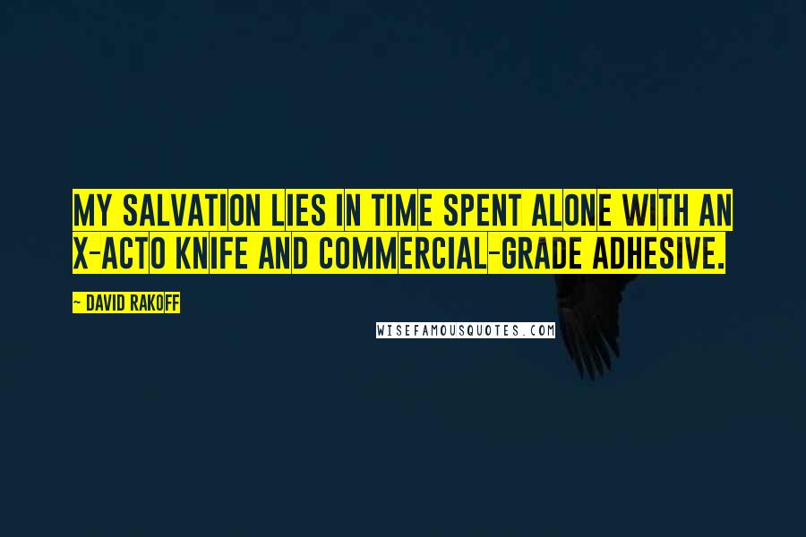 David Rakoff Quotes: My salvation lies in time spent alone with an X-Acto knife and commercial-grade adhesive.