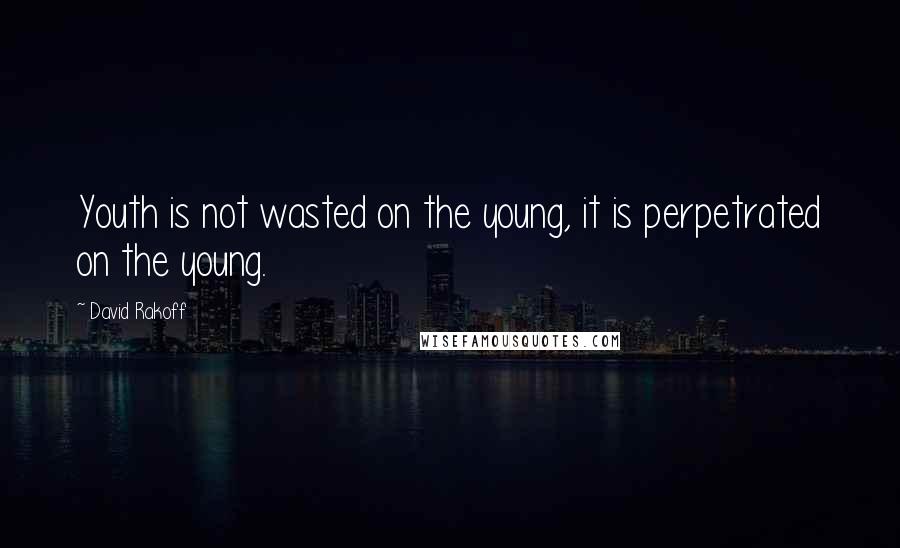 David Rakoff Quotes: Youth is not wasted on the young, it is perpetrated on the young.