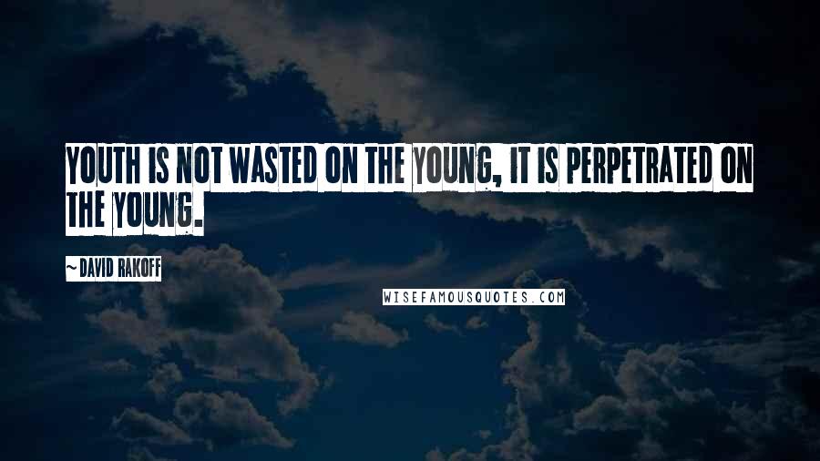 David Rakoff Quotes: Youth is not wasted on the young, it is perpetrated on the young.