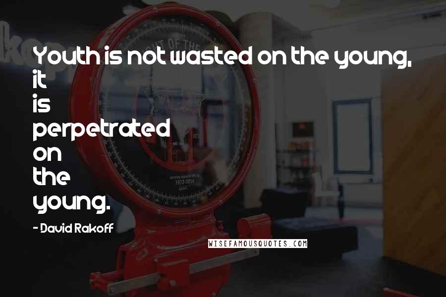 David Rakoff Quotes: Youth is not wasted on the young, it is perpetrated on the young.