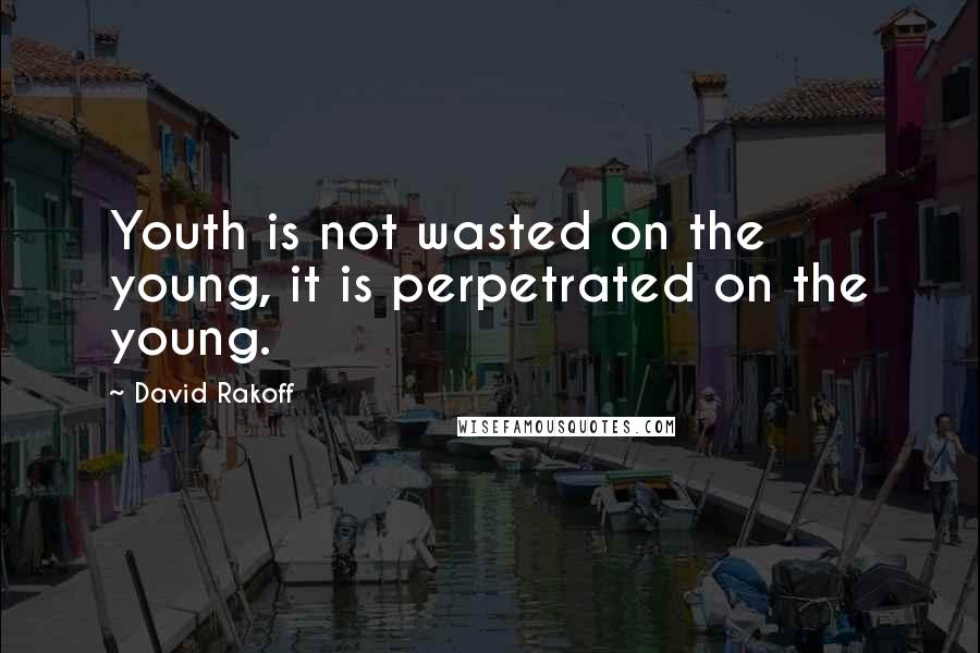 David Rakoff Quotes: Youth is not wasted on the young, it is perpetrated on the young.