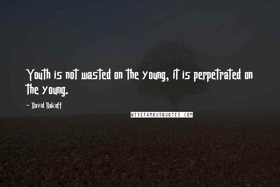 David Rakoff Quotes: Youth is not wasted on the young, it is perpetrated on the young.