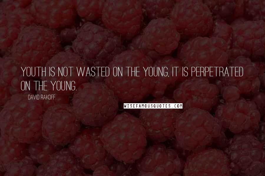 David Rakoff Quotes: Youth is not wasted on the young, it is perpetrated on the young.