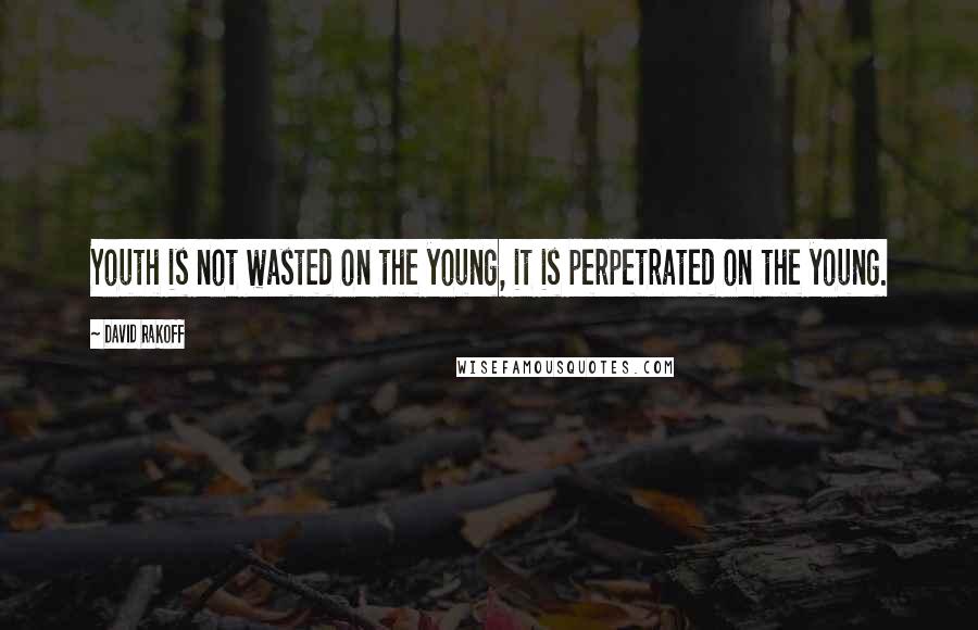 David Rakoff Quotes: Youth is not wasted on the young, it is perpetrated on the young.