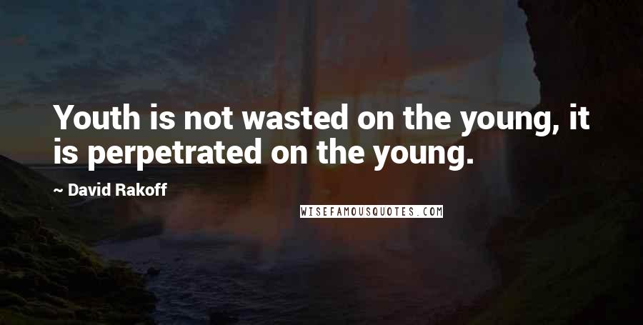 David Rakoff Quotes: Youth is not wasted on the young, it is perpetrated on the young.