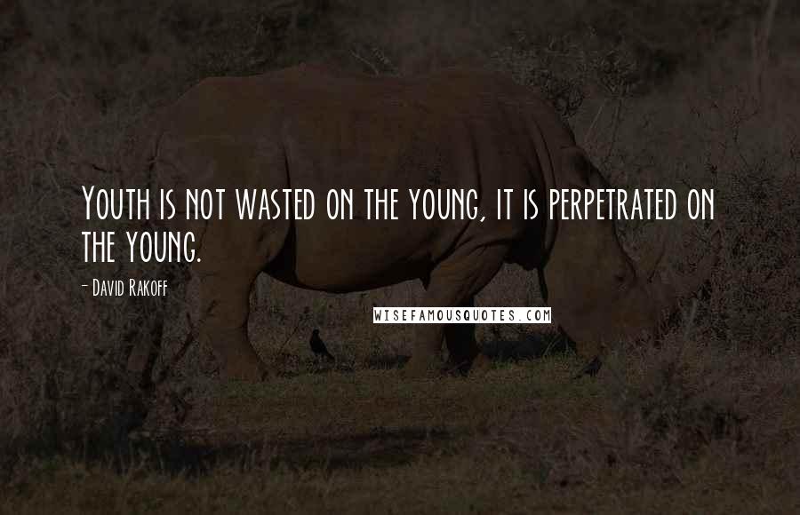 David Rakoff Quotes: Youth is not wasted on the young, it is perpetrated on the young.