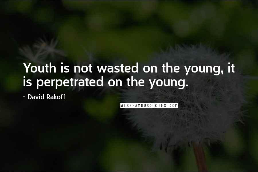 David Rakoff Quotes: Youth is not wasted on the young, it is perpetrated on the young.