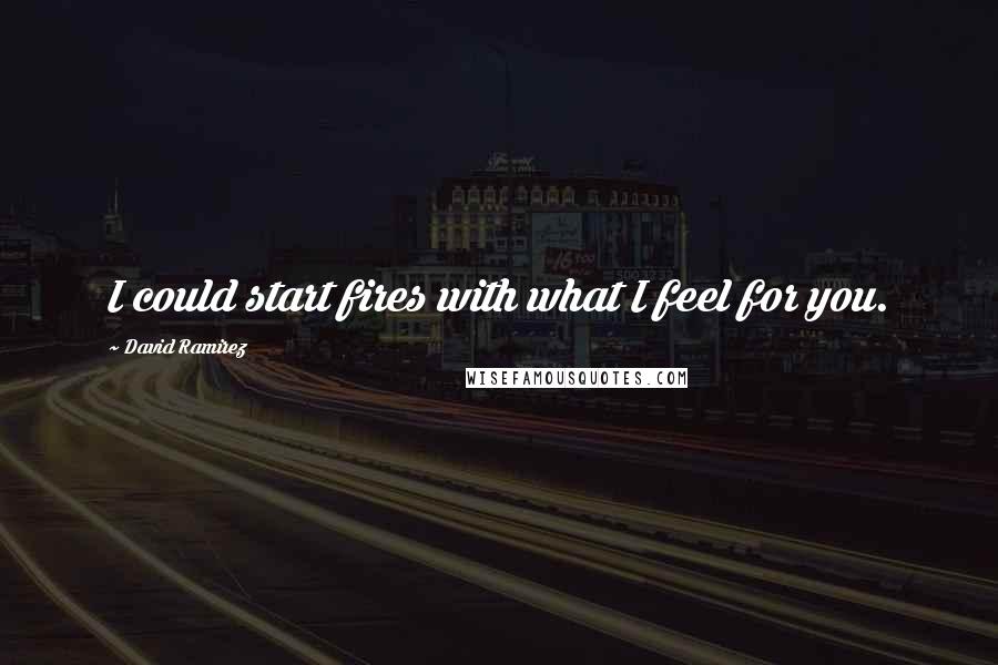 David Ramirez Quotes: I could start fires with what I feel for you.