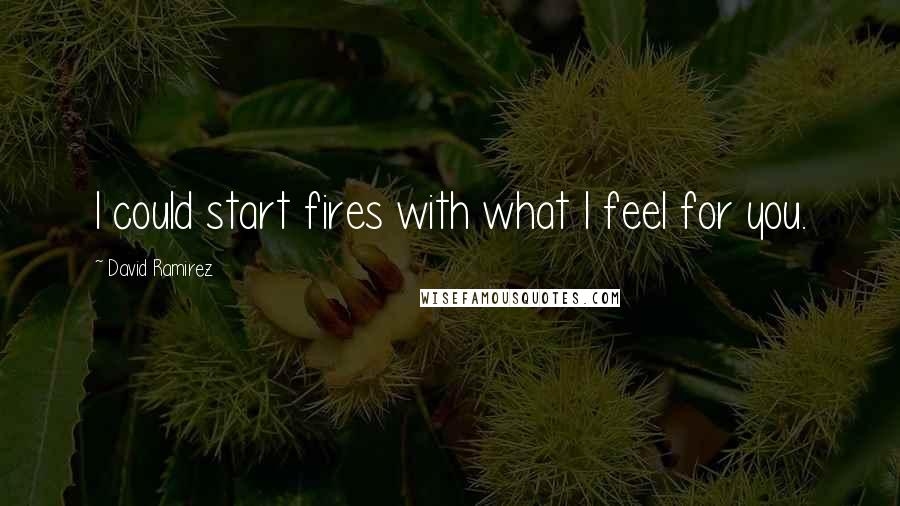 David Ramirez Quotes: I could start fires with what I feel for you.