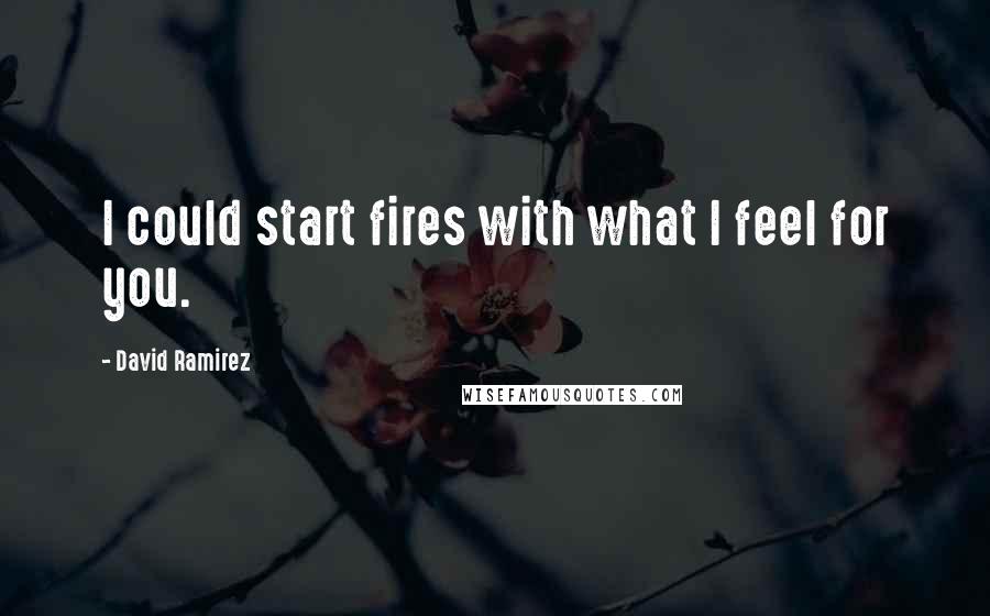 David Ramirez Quotes: I could start fires with what I feel for you.