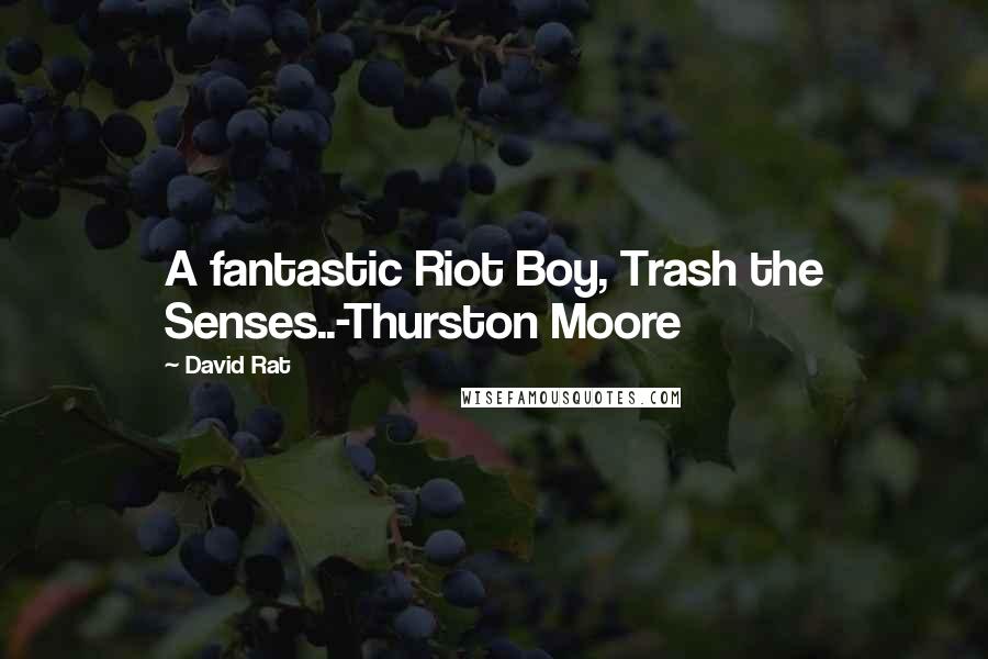 David Rat Quotes: A fantastic Riot Boy, Trash the Senses..-Thurston Moore