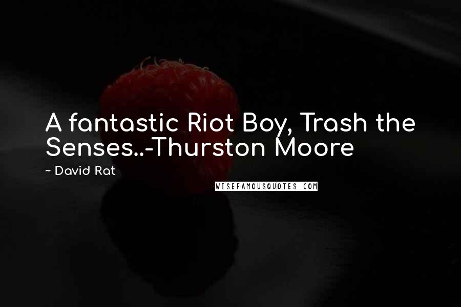 David Rat Quotes: A fantastic Riot Boy, Trash the Senses..-Thurston Moore