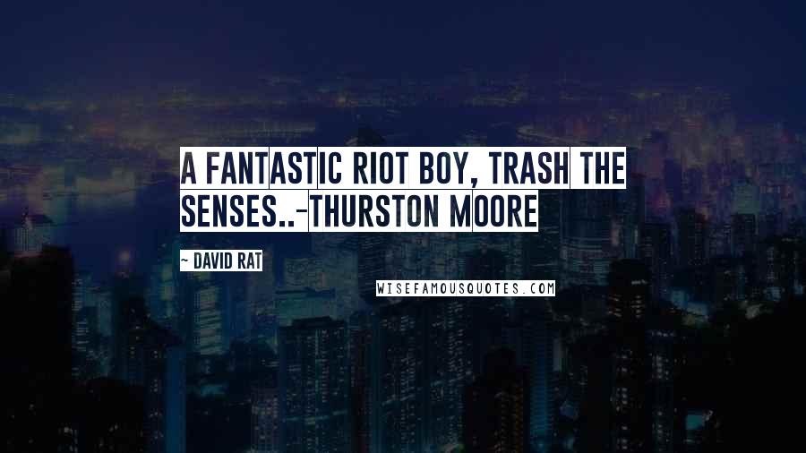 David Rat Quotes: A fantastic Riot Boy, Trash the Senses..-Thurston Moore