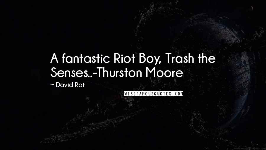David Rat Quotes: A fantastic Riot Boy, Trash the Senses..-Thurston Moore