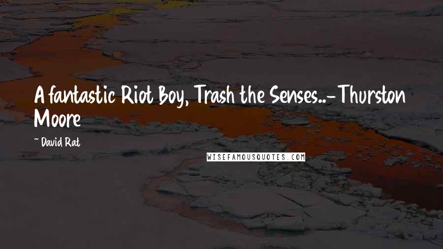 David Rat Quotes: A fantastic Riot Boy, Trash the Senses..-Thurston Moore