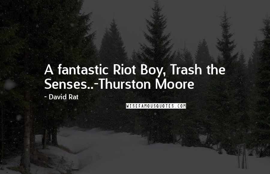 David Rat Quotes: A fantastic Riot Boy, Trash the Senses..-Thurston Moore