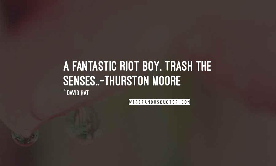 David Rat Quotes: A fantastic Riot Boy, Trash the Senses..-Thurston Moore