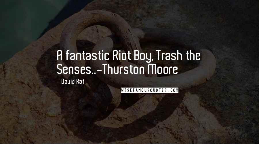 David Rat Quotes: A fantastic Riot Boy, Trash the Senses..-Thurston Moore