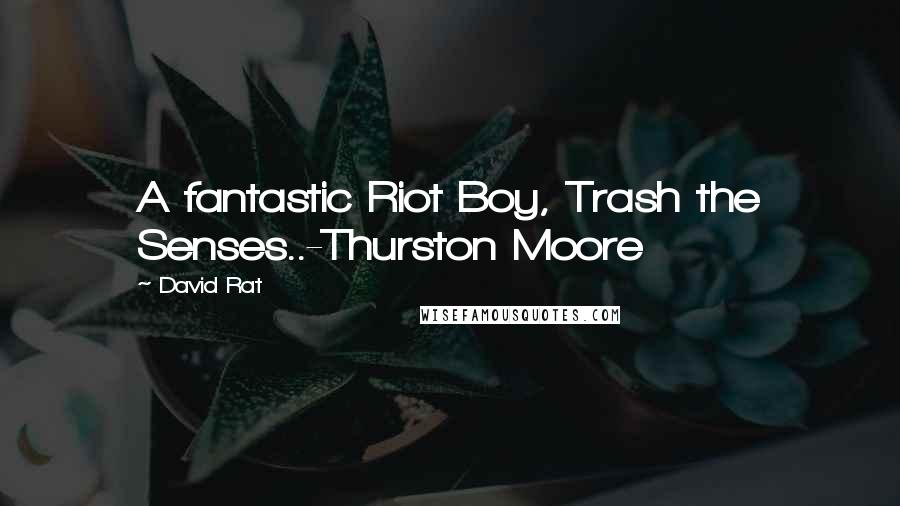 David Rat Quotes: A fantastic Riot Boy, Trash the Senses..-Thurston Moore