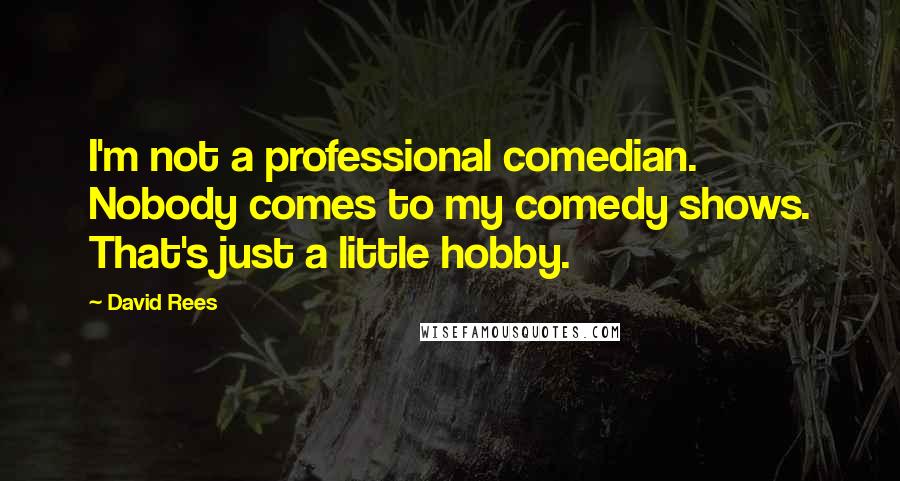 David Rees Quotes: I'm not a professional comedian. Nobody comes to my comedy shows. That's just a little hobby.