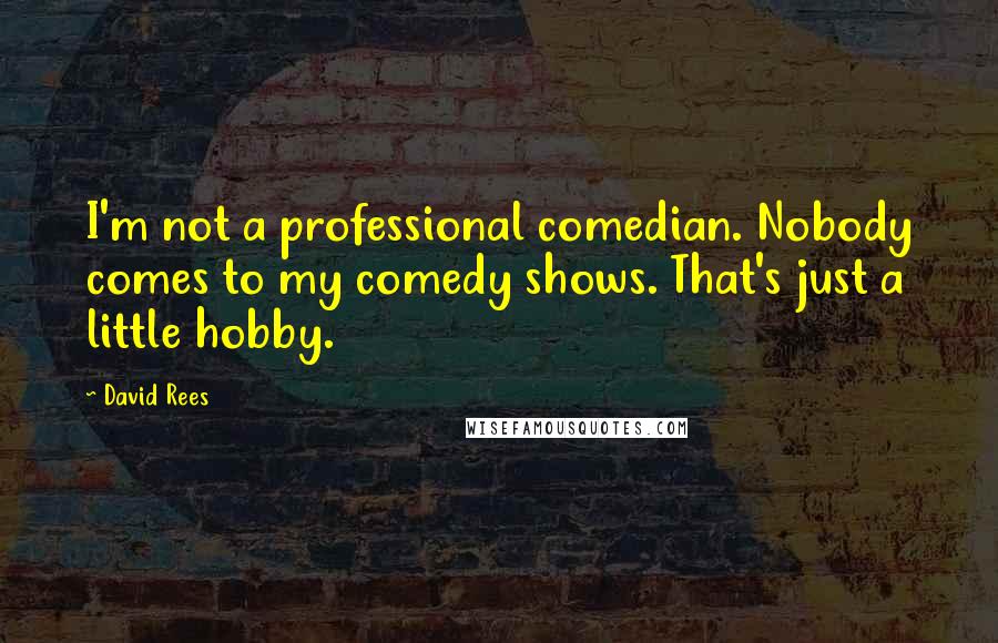 David Rees Quotes: I'm not a professional comedian. Nobody comes to my comedy shows. That's just a little hobby.