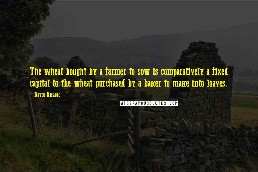 David Ricardo Quotes: The wheat bought by a farmer to sow is comparatively a fixed capital to the wheat purchased by a baker to make into loaves.