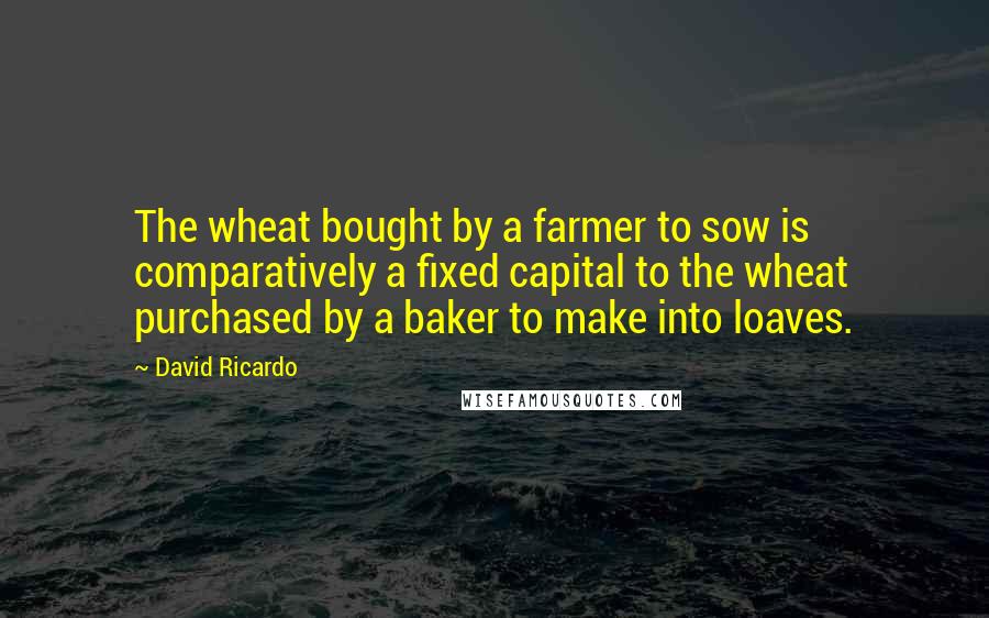 David Ricardo Quotes: The wheat bought by a farmer to sow is comparatively a fixed capital to the wheat purchased by a baker to make into loaves.