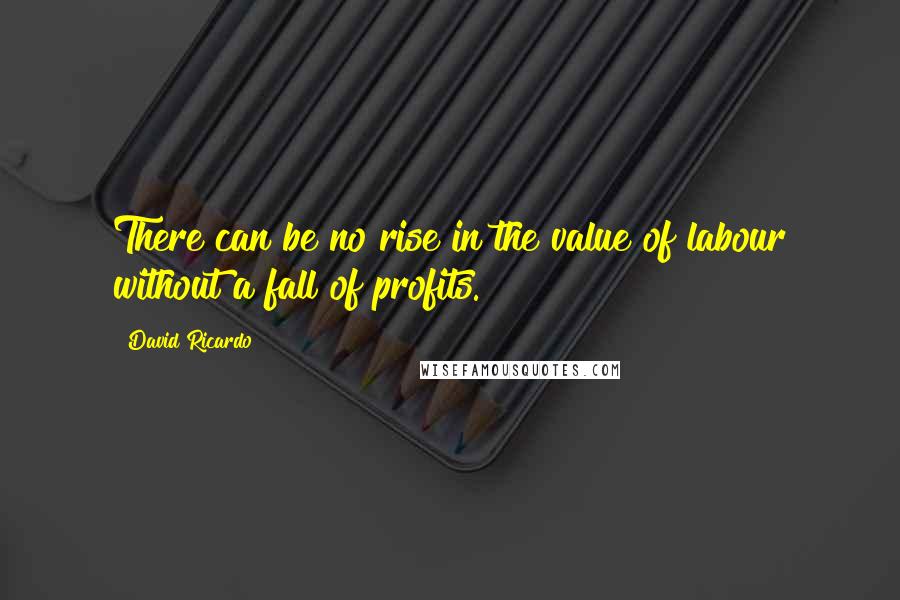 David Ricardo Quotes: There can be no rise in the value of labour without a fall of profits.