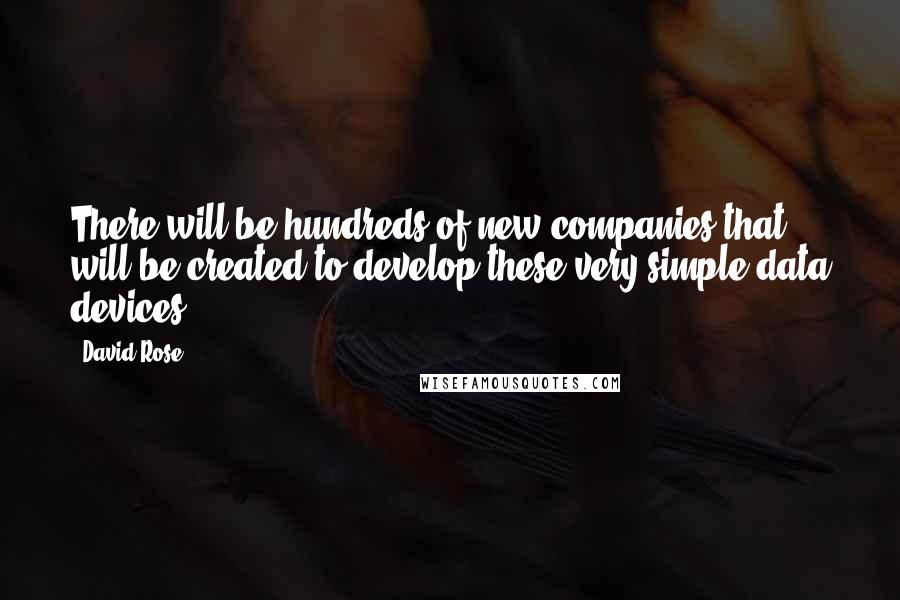 David Rose Quotes: There will be hundreds of new companies that will be created to develop these very simple data devices.