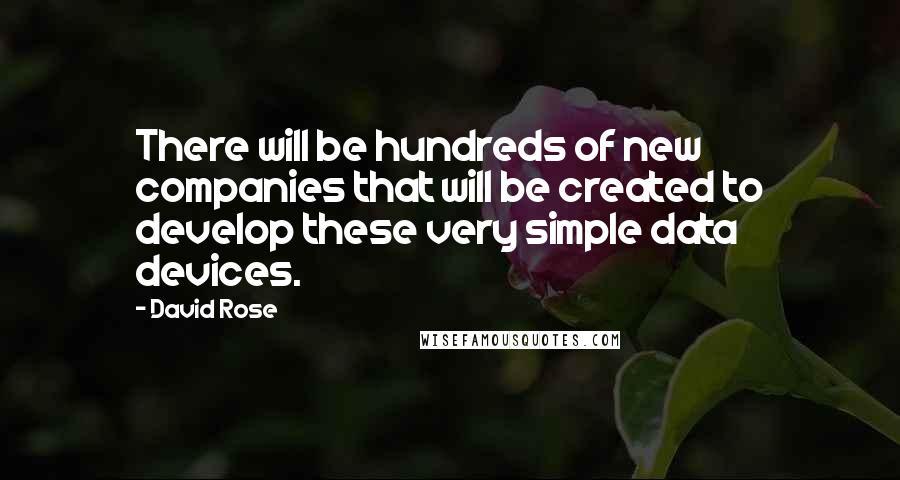 David Rose Quotes: There will be hundreds of new companies that will be created to develop these very simple data devices.