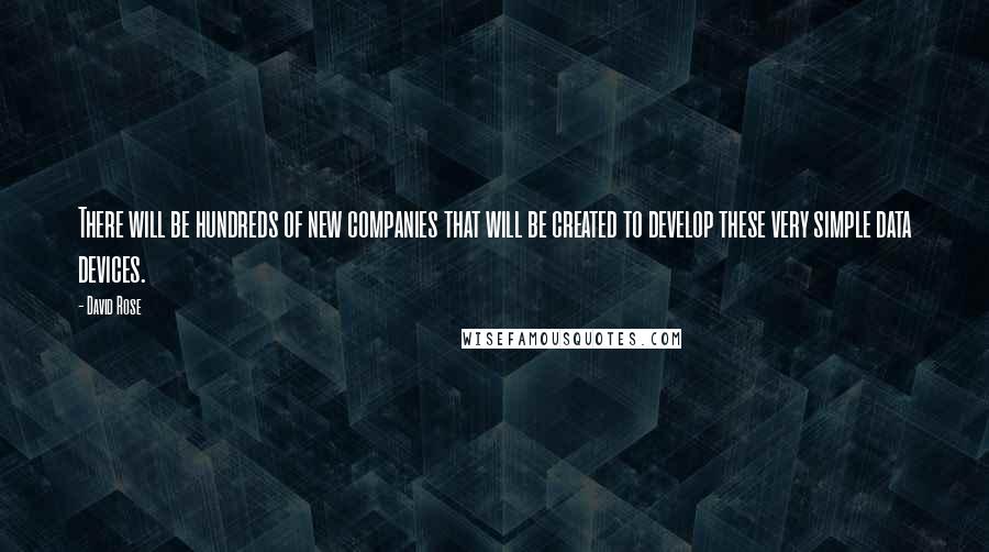 David Rose Quotes: There will be hundreds of new companies that will be created to develop these very simple data devices.