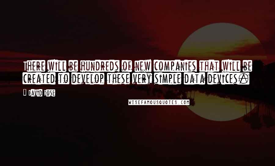 David Rose Quotes: There will be hundreds of new companies that will be created to develop these very simple data devices.