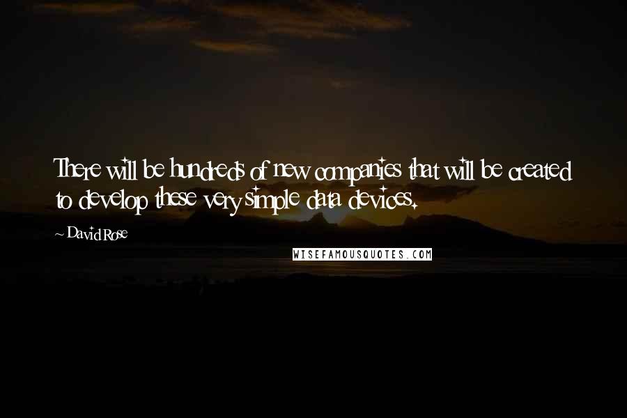 David Rose Quotes: There will be hundreds of new companies that will be created to develop these very simple data devices.