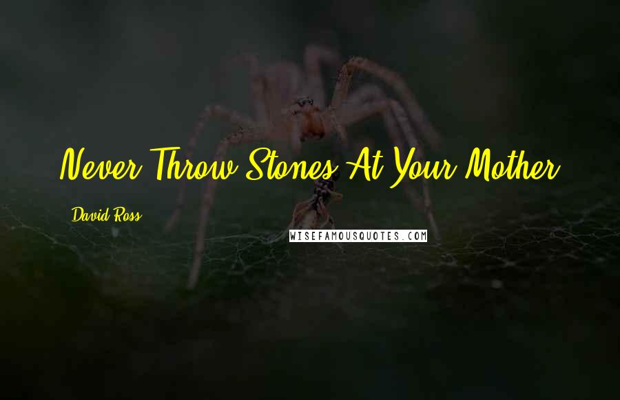 David Ross Quotes: Never Throw Stones At Your Mother