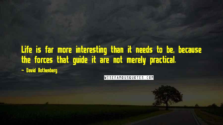 David Rothenberg Quotes: Life is far more interesting than it needs to be, because the forces that guide it are not merely practical.