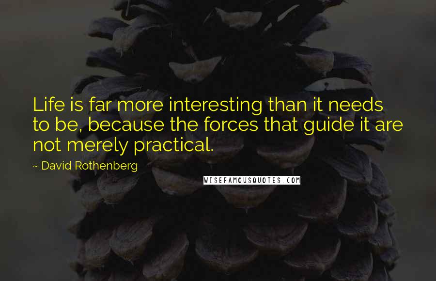 David Rothenberg Quotes: Life is far more interesting than it needs to be, because the forces that guide it are not merely practical.