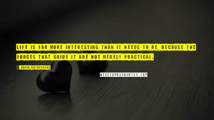 David Rothenberg Quotes: Life is far more interesting than it needs to be, because the forces that guide it are not merely practical.