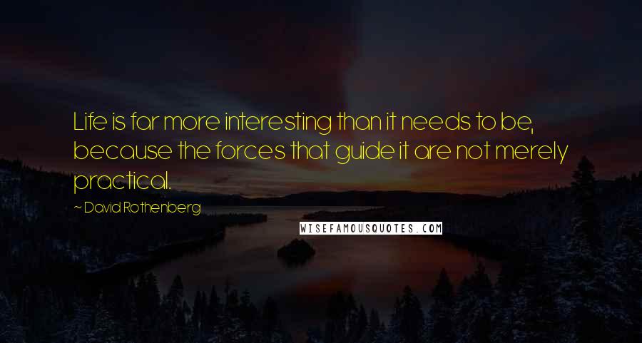 David Rothenberg Quotes: Life is far more interesting than it needs to be, because the forces that guide it are not merely practical.