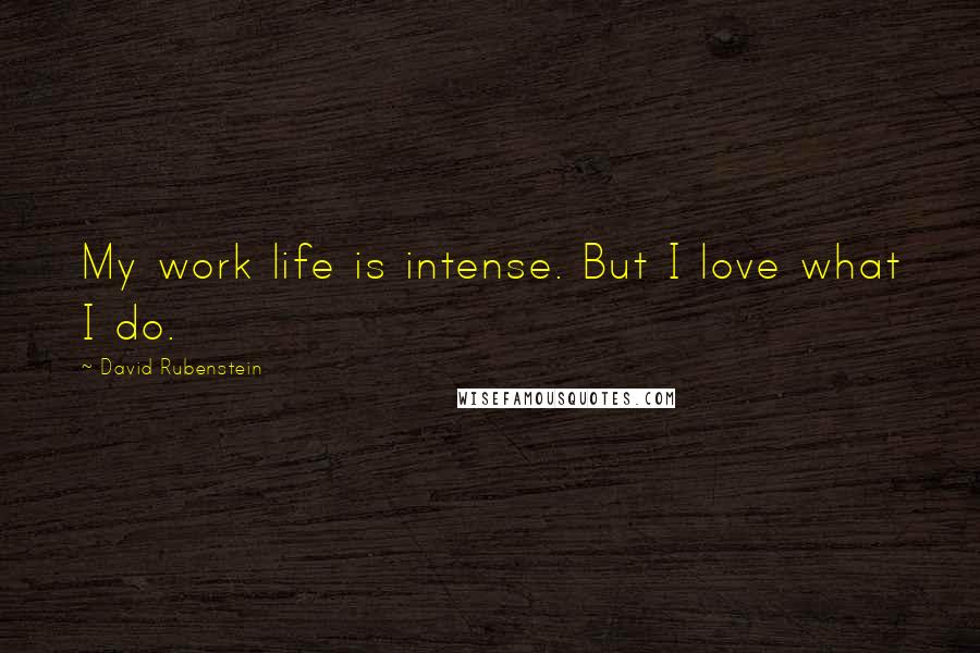 David Rubenstein Quotes: My work life is intense. But I love what I do.