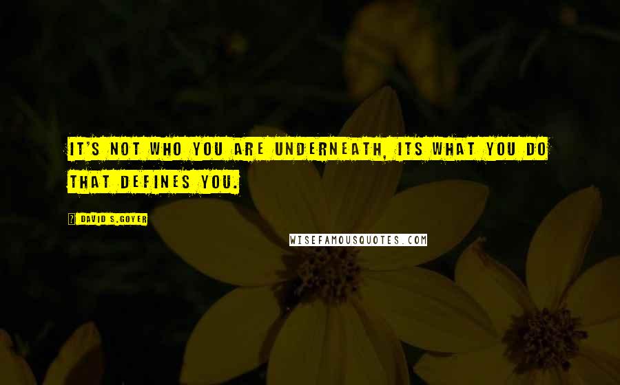 David S.Goyer Quotes: It's not who you are underneath, its what you do that defines you.